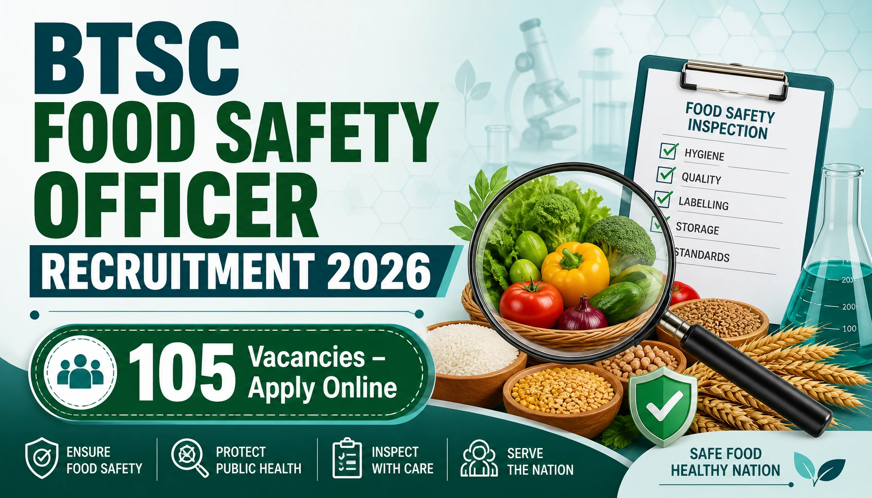 BTSC Food Safety Officer Recruitment 2026: Apply Online for 105 Posts